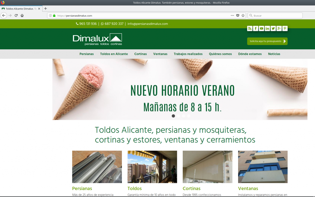 Certificado SSL de seguridad para Dimalux Alicante